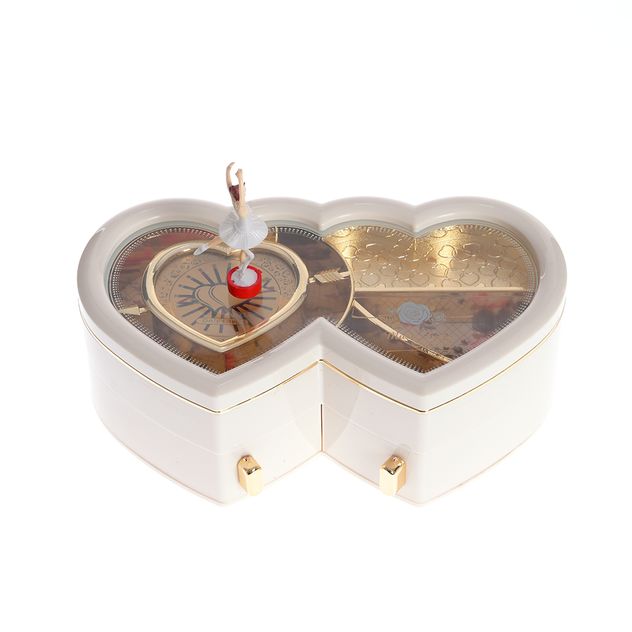 Cutie muzicala in forma de inima cu balerina