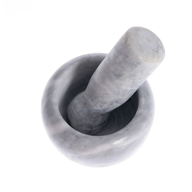 Mojar cu pistil din marmura gri, finisaj elegant