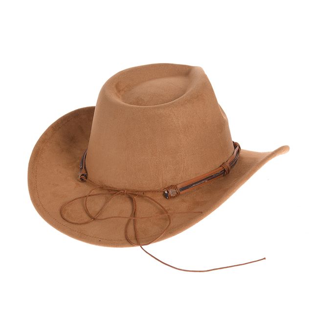 Palarie cowboy maro deschis cu design simplu