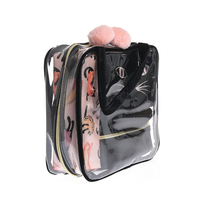 Set 4 genti cosmetice cu design pisica