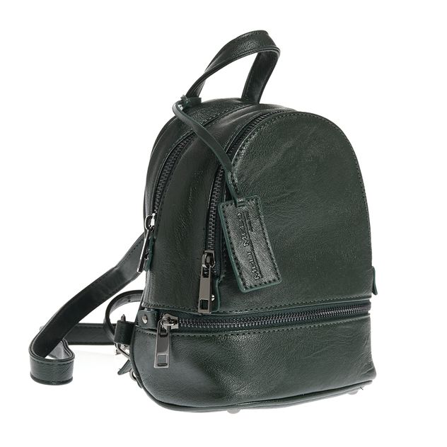 Rucsac casual mini verde cu bretele detasabile