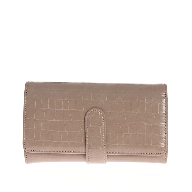 Portofel dama bej modern cu design texturat