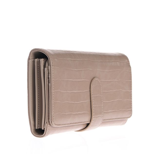 Portofel dama bej modern cu design texturat