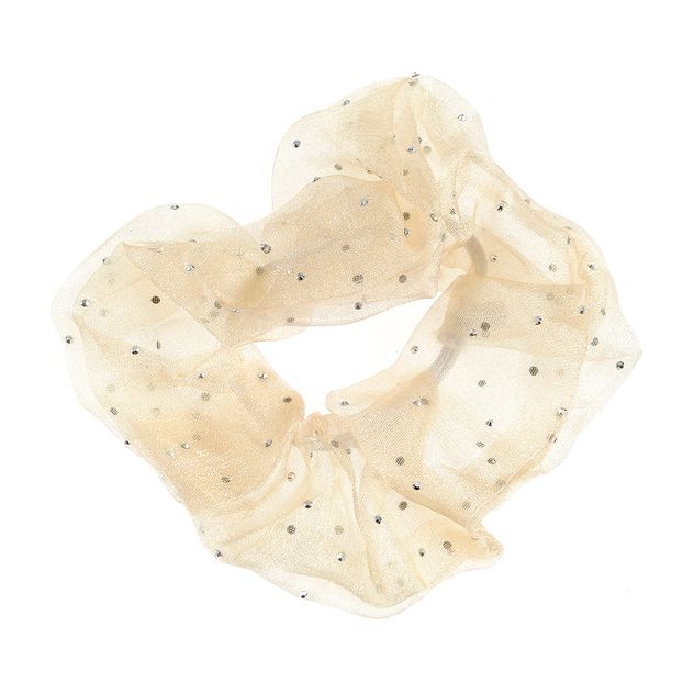 Elastic de par bej cu strasuri fine