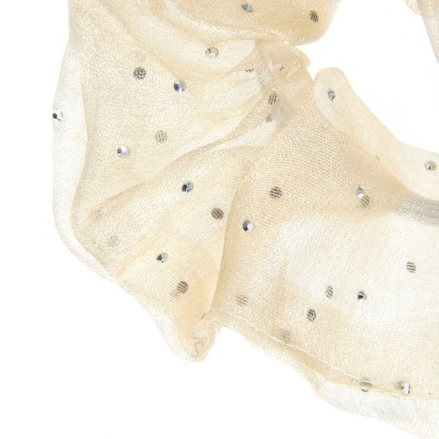 Elastic de par bej cu strasuri fine