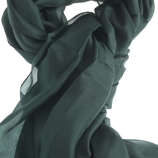 Esarfa verde inchis din matase 100 x 180 cm