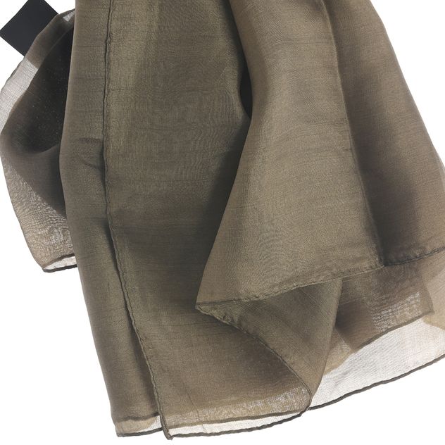 Esarfa din matase kaki 100 x 100 cm