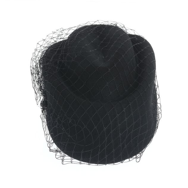 Palarie eleganta neagra cu plasa fina