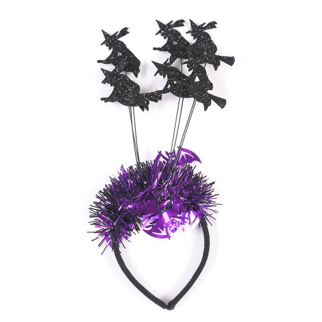 Bentita de Halloween cu vrajitoare negre si decoratiuni mov