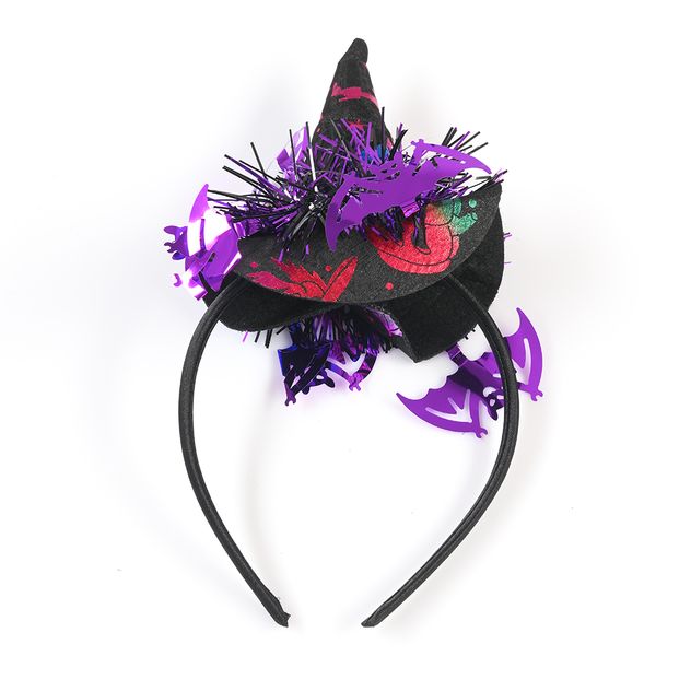 Bentita Halloween cu palarie de vrajitoare si lilieci