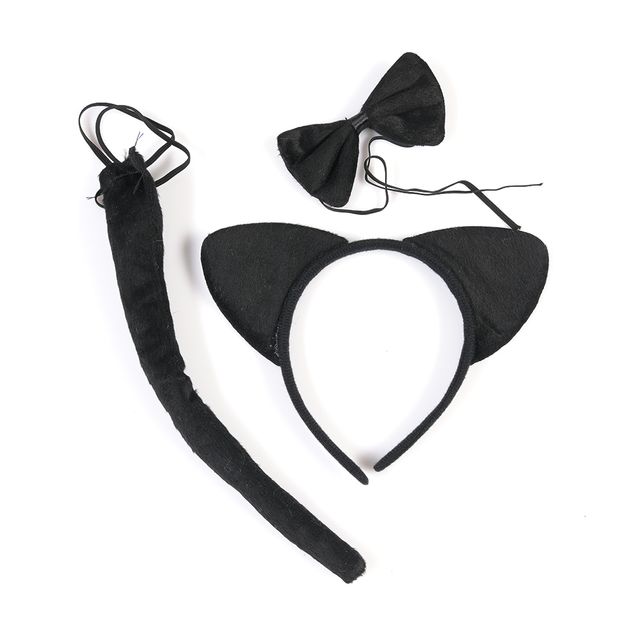 Set costum pisica cu bentita, coada si papion
