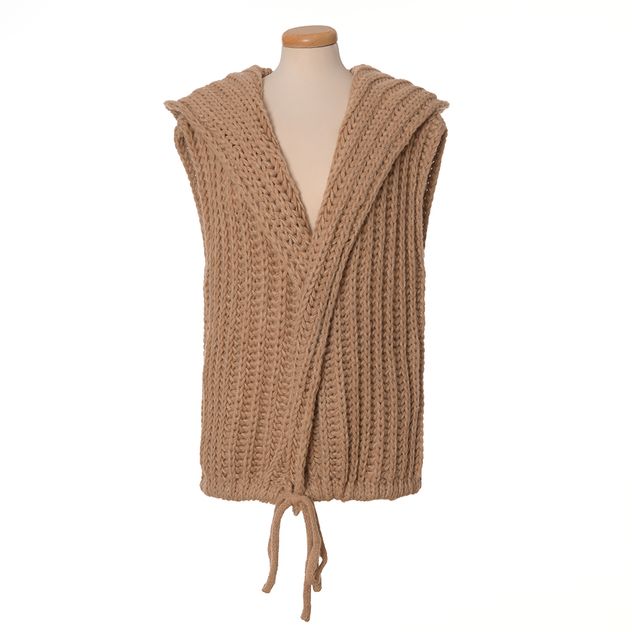 Vesta tricot bej fara maneci