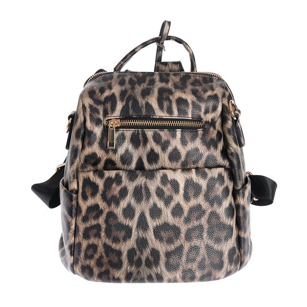 Rucsac modern animal print din piele ecologica