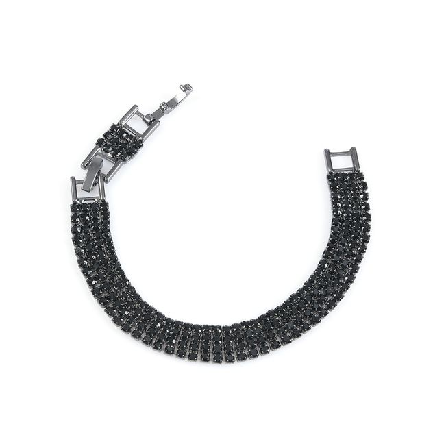 Bratara statement cu pietre negre