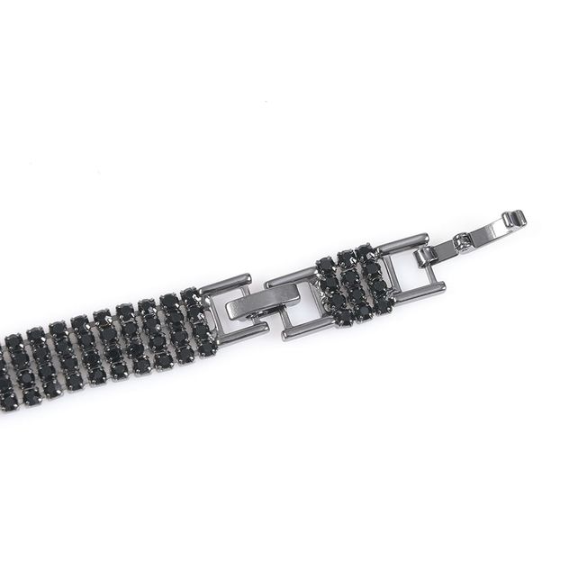 Bratara statement cu pietre negre