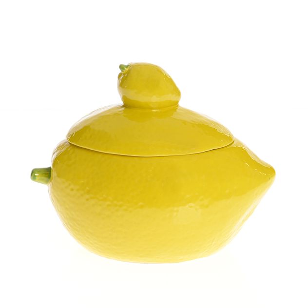 Bol ceramic cu capac in forma de lamaie