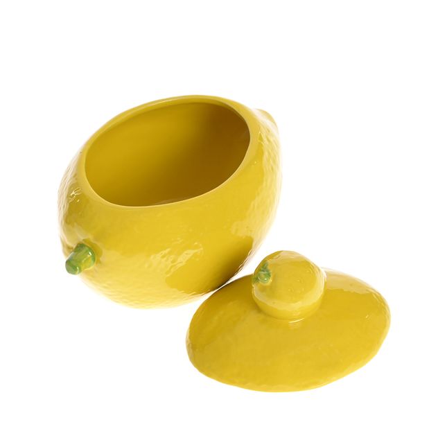 Bol ceramic cu capac in forma de lamaie