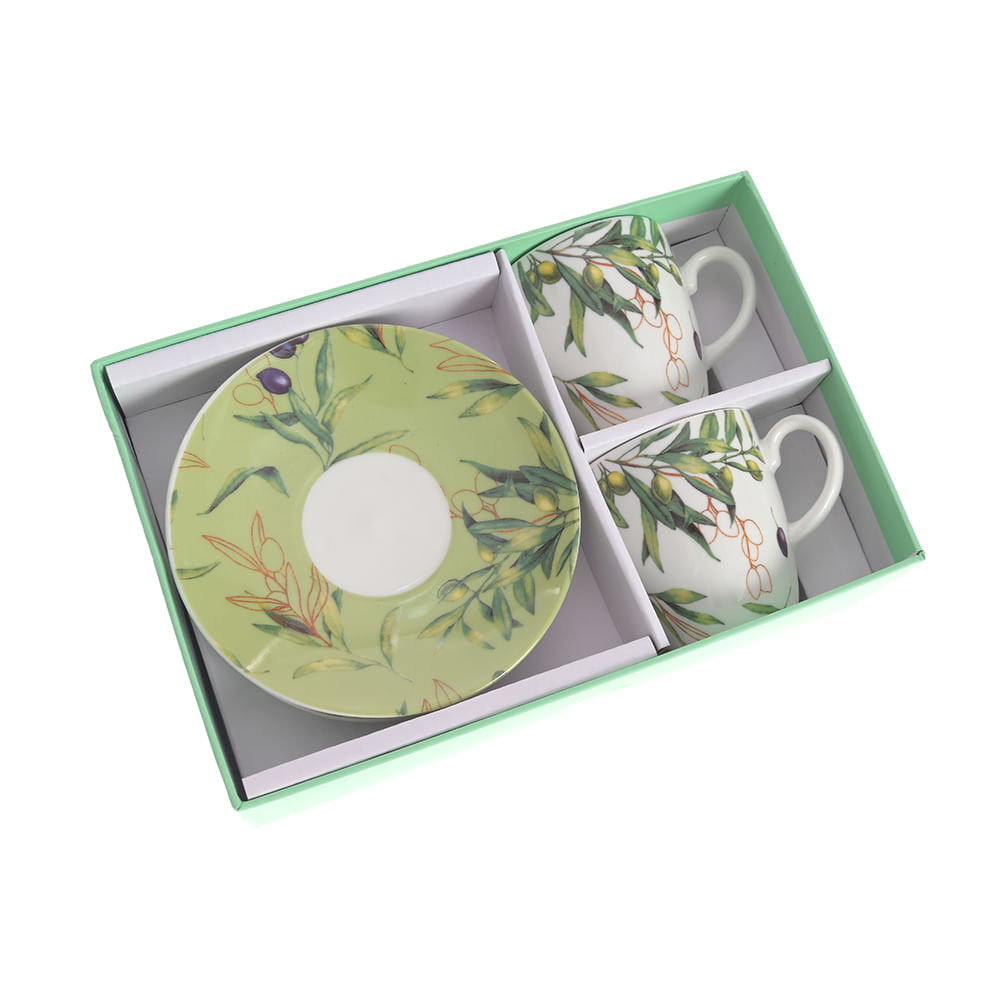 Set 2 cesti cu farfurii decor masline - Imagine 2