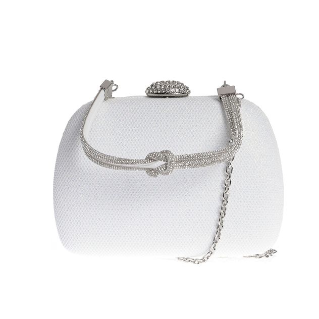 Geanta plic alba cu sclipici multicolor