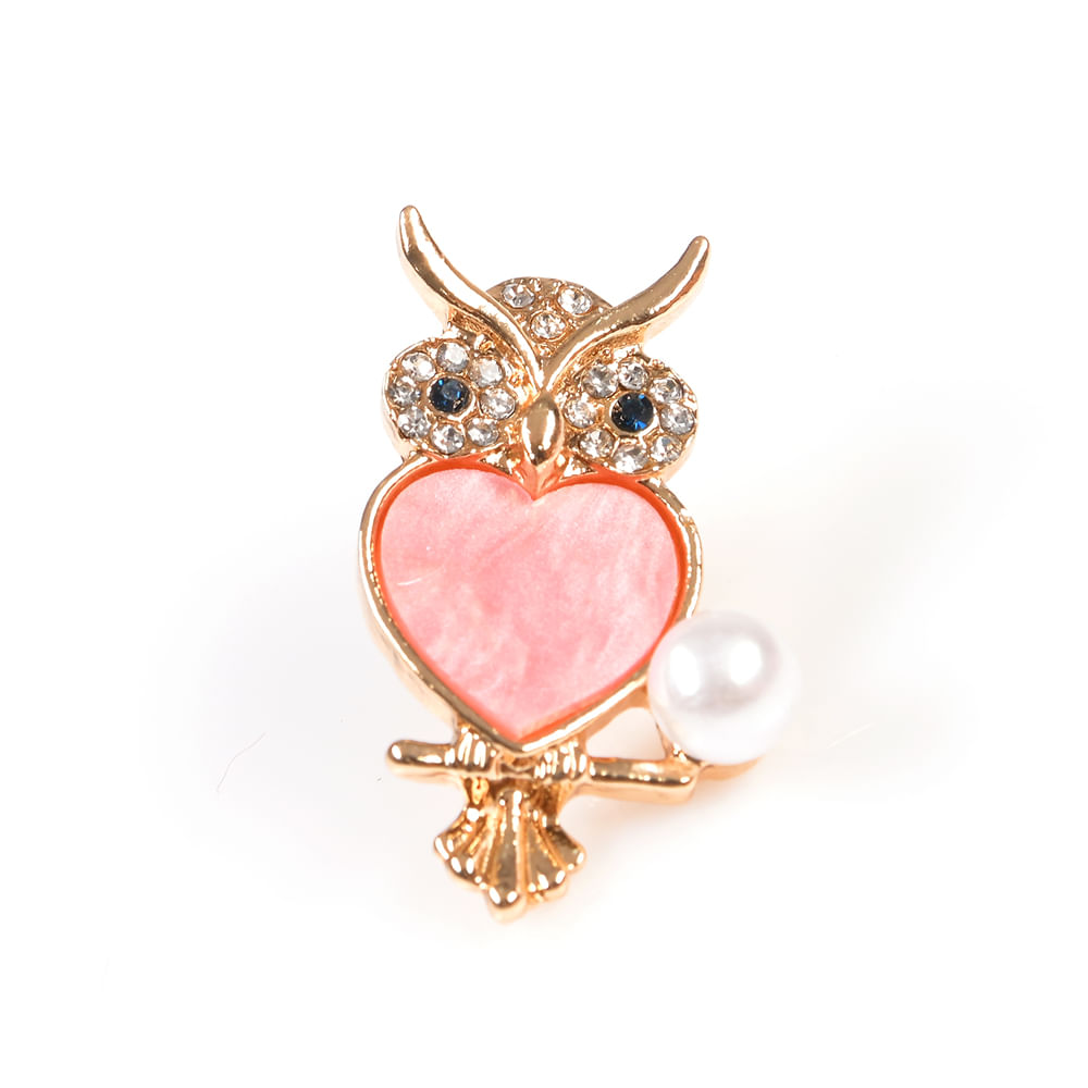 Brosa martisor bufnita roz