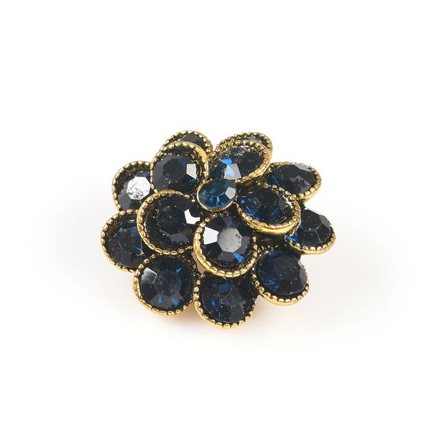 Brosa martisor floare cu pietre negre