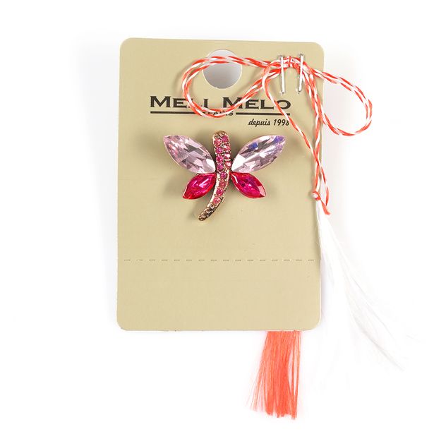 Brosa martisor fluture cu aripi roz