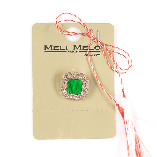 Brosa martisor eleganta cu piatra verde