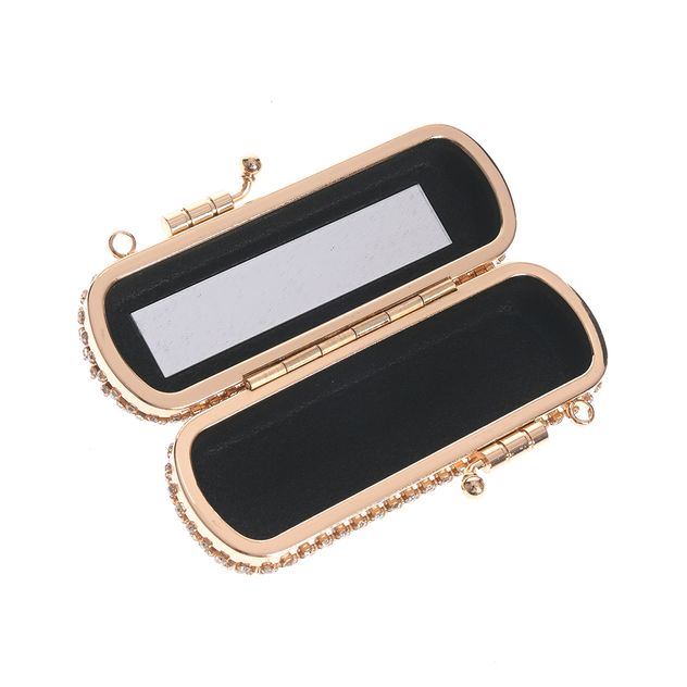 Geanta mini aurie cu strasuri elegante