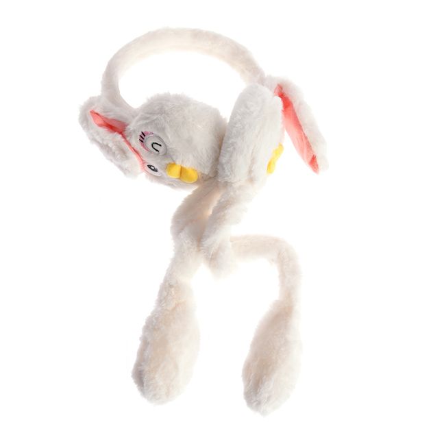 Casti pufoase de iarna cu urechi roz