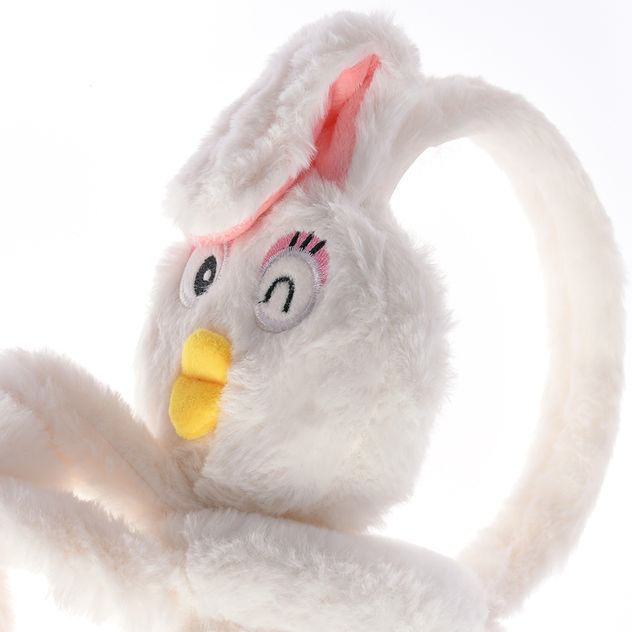 Casti pufoase de iarna cu urechi roz