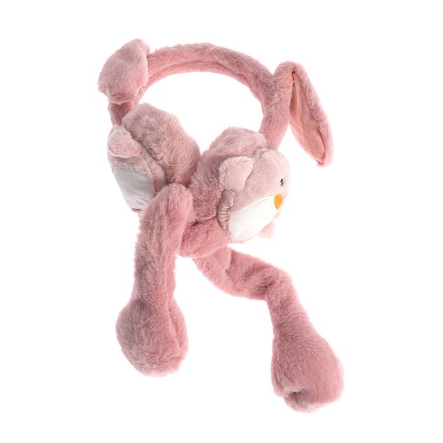 Aparatori roz pentru urechi model pinguin