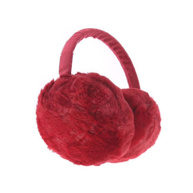 Casti de iarna simple cu blanita rosie