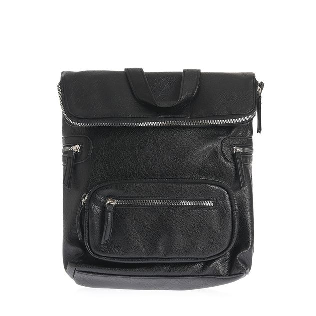 Rucsac negru urban cu buzunare multiple si design modern