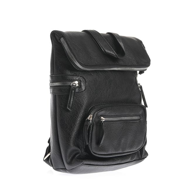 Rucsac negru urban cu buzunare multiple si design modern