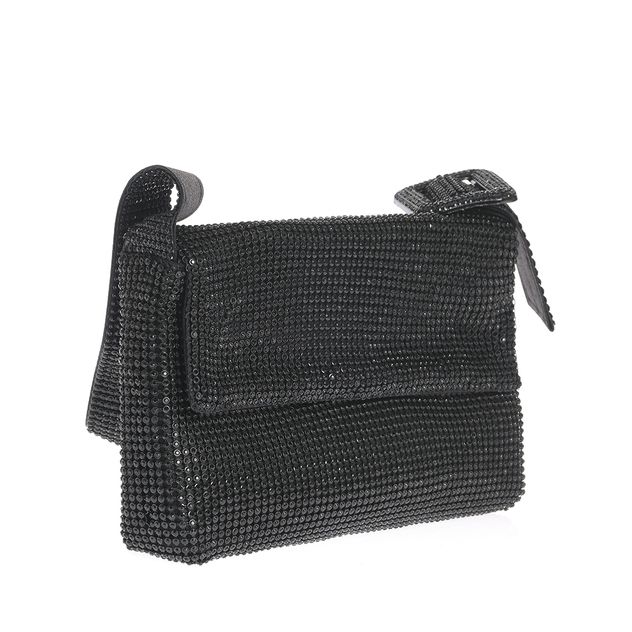 Poseta casual neagra cu bareta lata