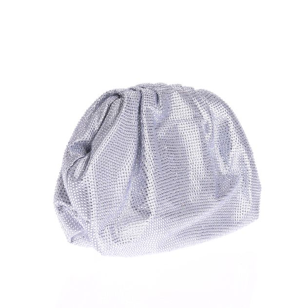 Geanta plic argintie cu strasuri