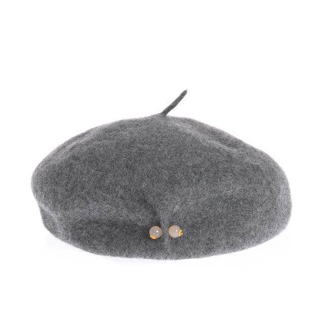 Bereta gri cu perle decorative