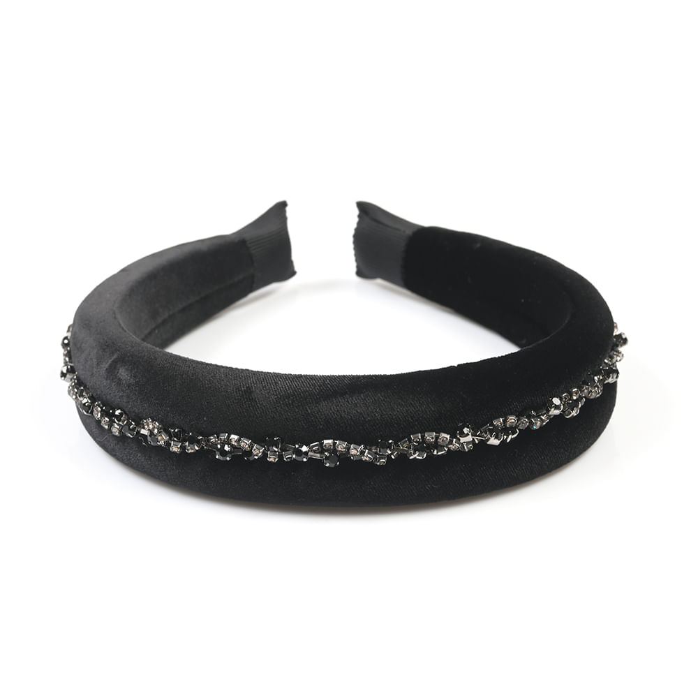 Bentita neagra lata cu aplicatie decorativa