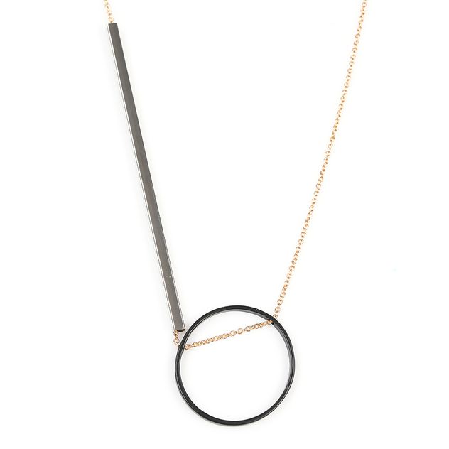 Colier geometric cu design asimetric si accente moderne