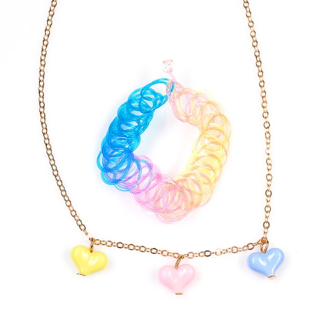 Set 2 coliere colorate cu inimioare + accesorii spirala