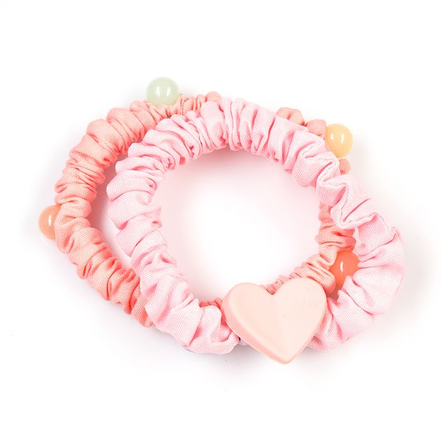 Set 2 elastice scrunchie cu decoratiuni colorate