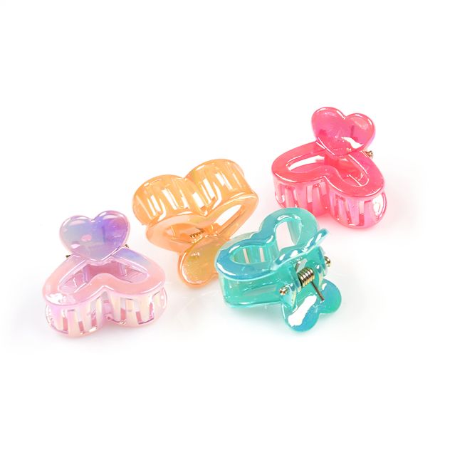 Set 4 clesti de par multicolori in forma de inima