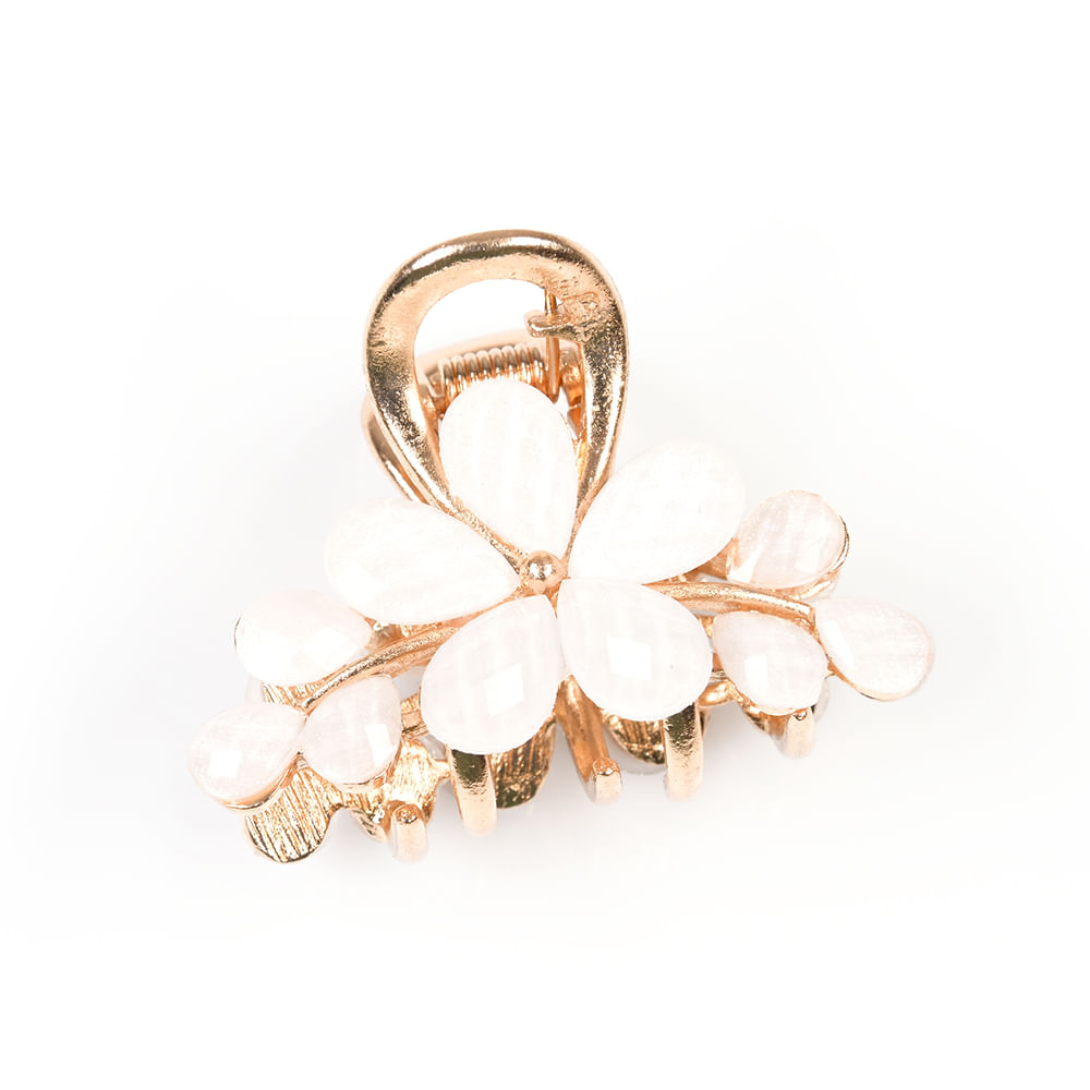 Cleste pentru par elegant cu design floral si finisaj auriu