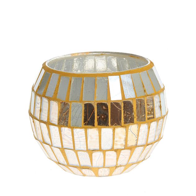 Suport aromaterapie mozaic sticla aurie