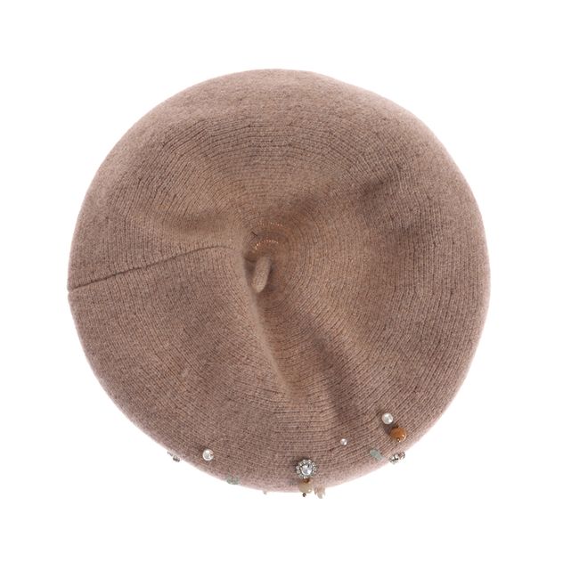 Bereta bej cu pietre decorative