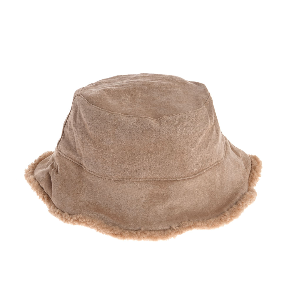 Palarie bucket bej cu interior imblanit