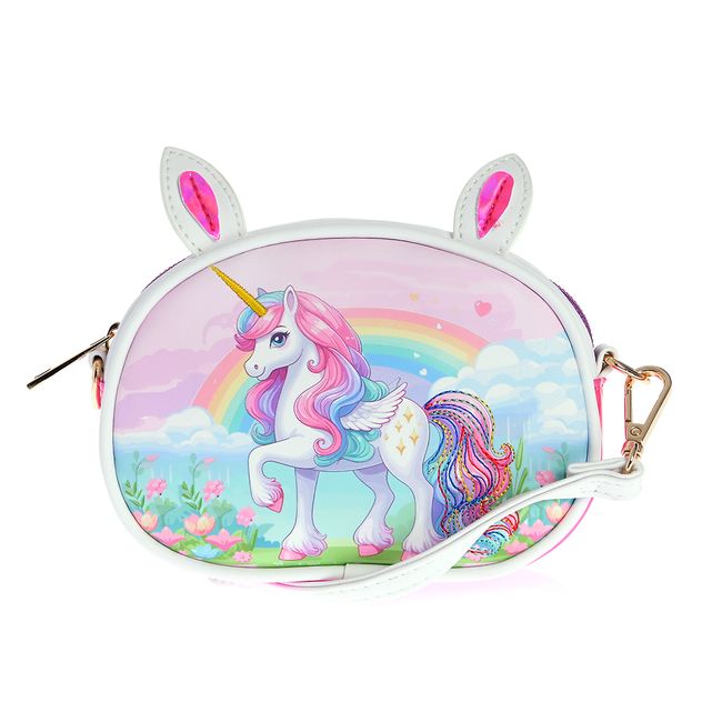 Geanta pentru fetite cu unicorn si urechi aplicate