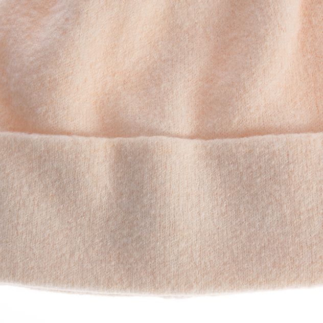 Caciula bej casual cu manseta lata