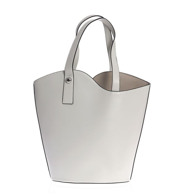 Geanta shopper alba cu design minimalist