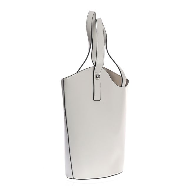 Geanta shopper alba cu design minimalist